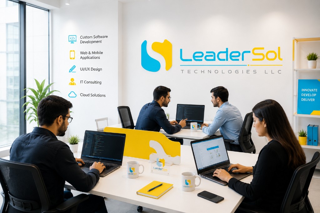 LeaderSol team working in the office