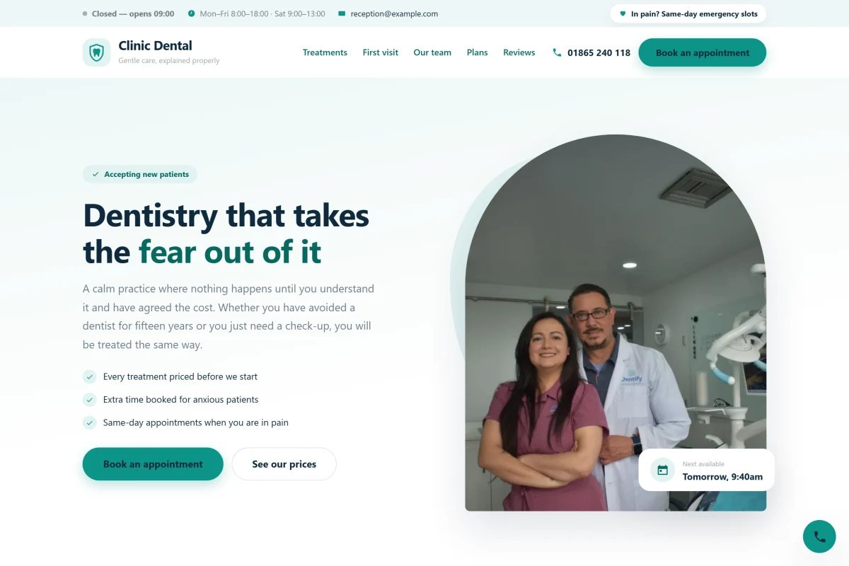 Clinic Dental website theme