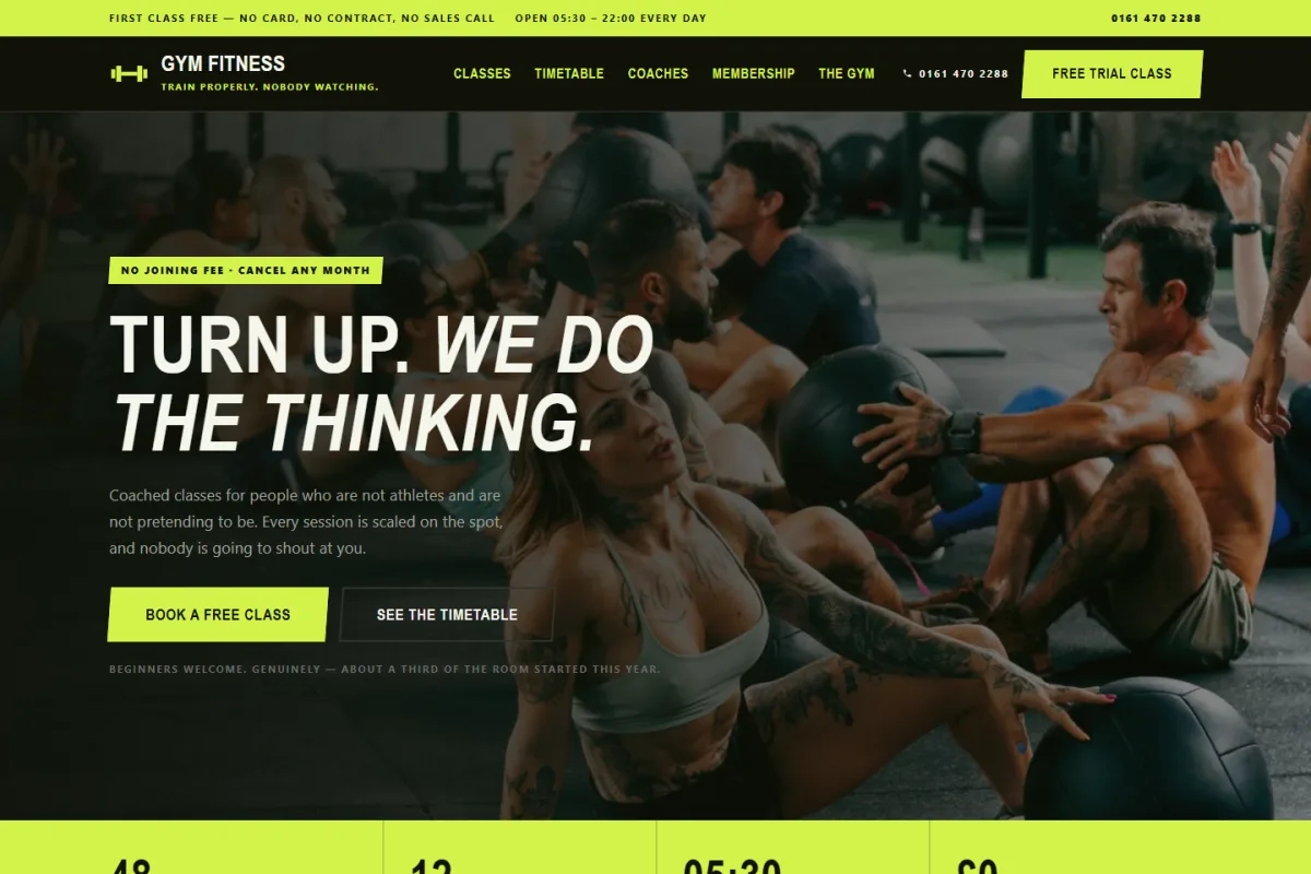 Gym Fitness website template preview