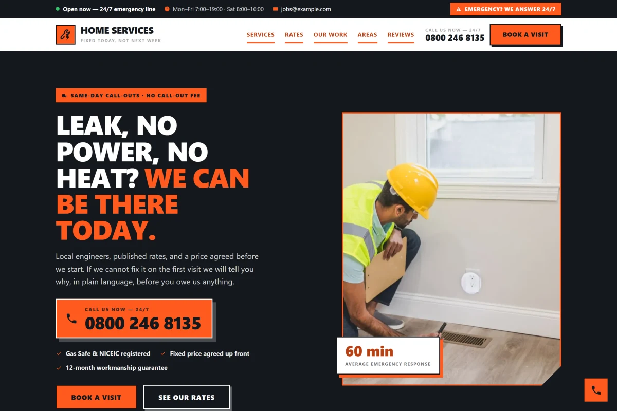 Home Services website theme
