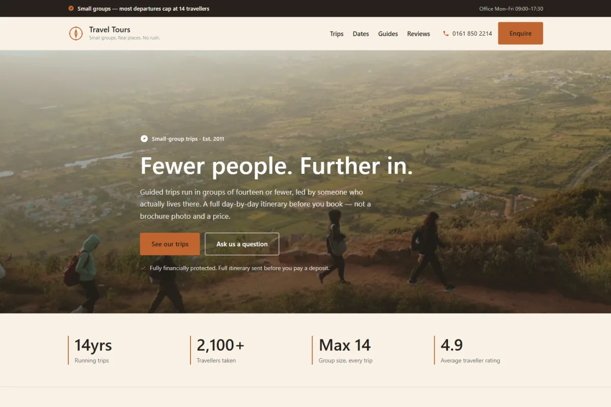 Travel Tours website template preview