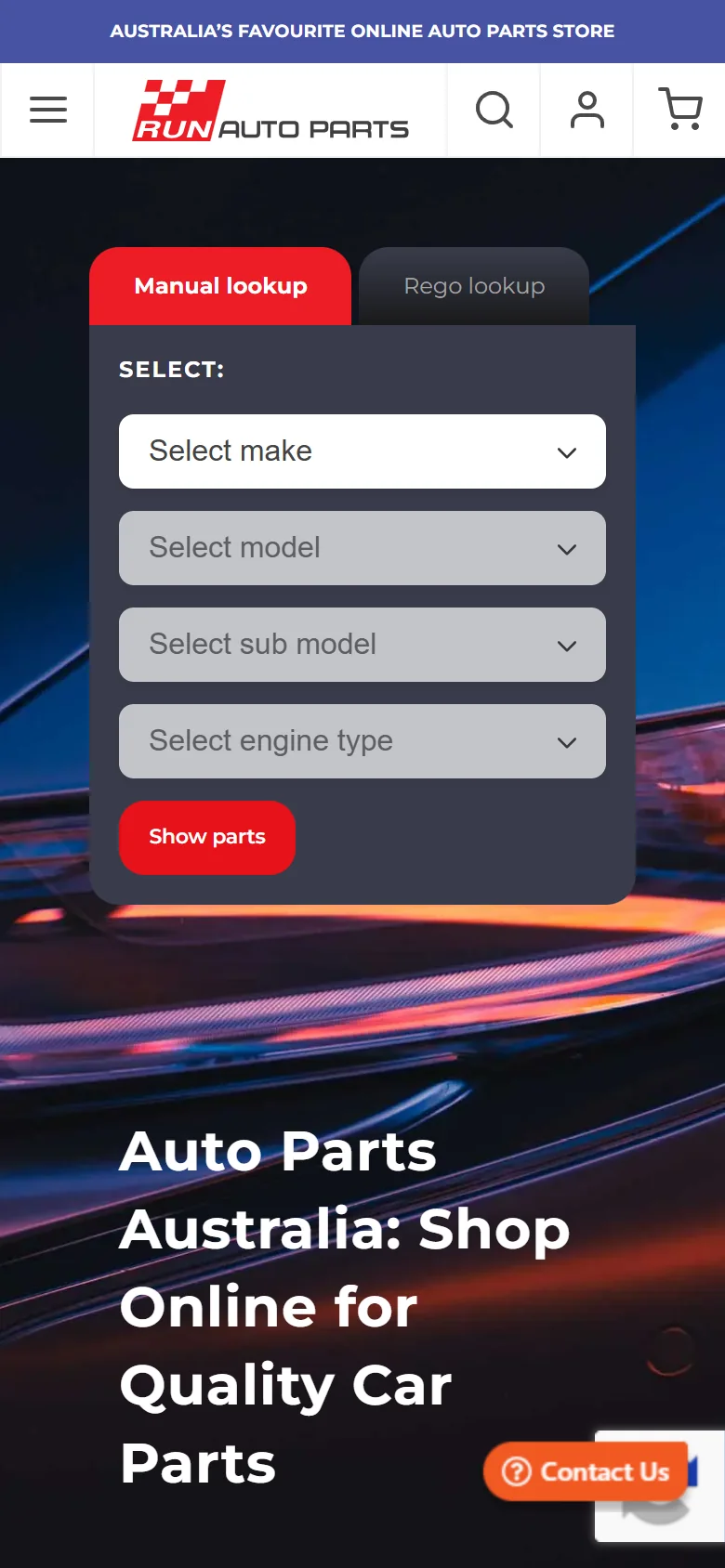 Run Auto Parts on phone