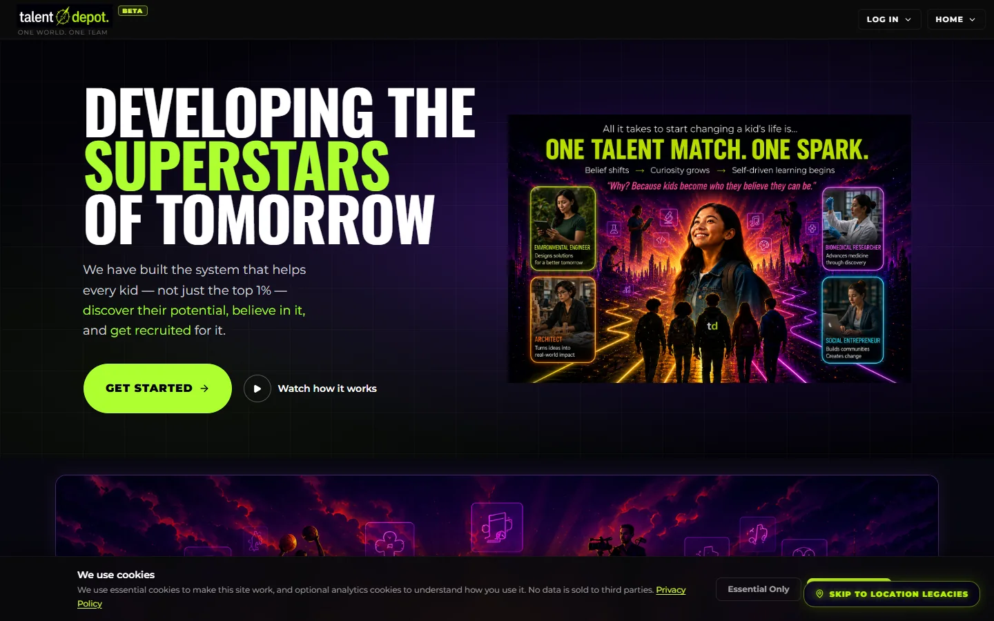 Talent Depot on desktop