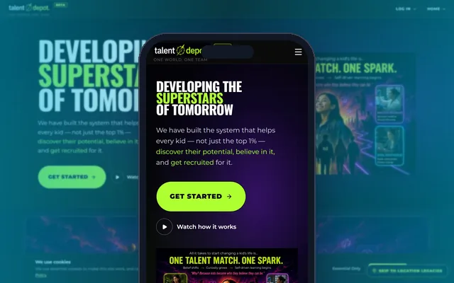 Talent Depot on a phone