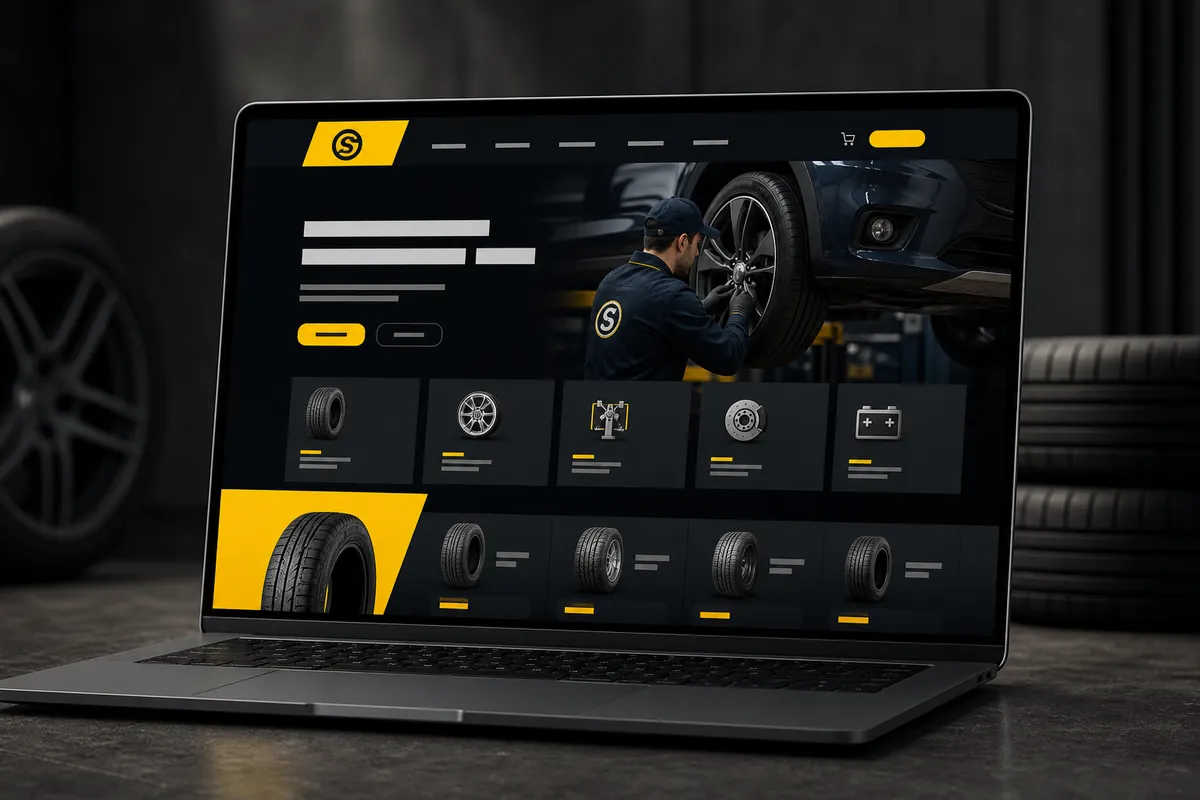Operations Director, Point S UK: the website LeaderSol built, on a laptop