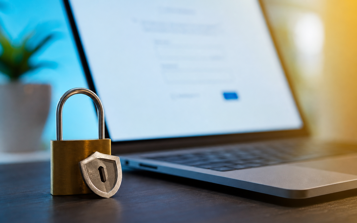WordPress security for business websites — padlock and secure login setup