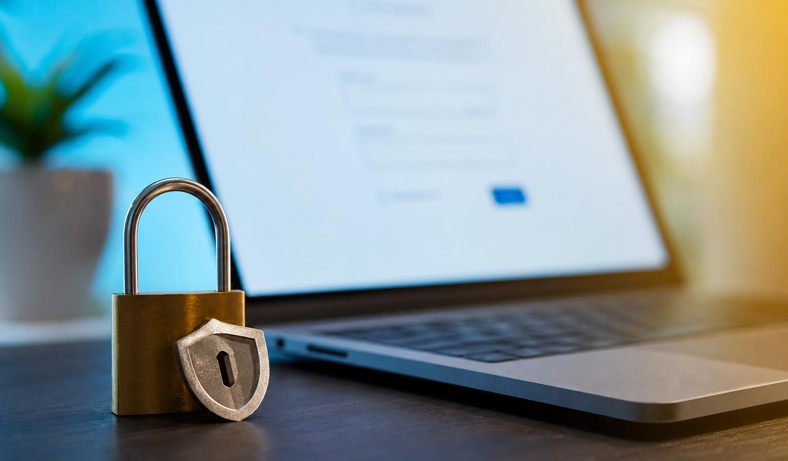 WordPress security for business websites — padlock and secure login setup