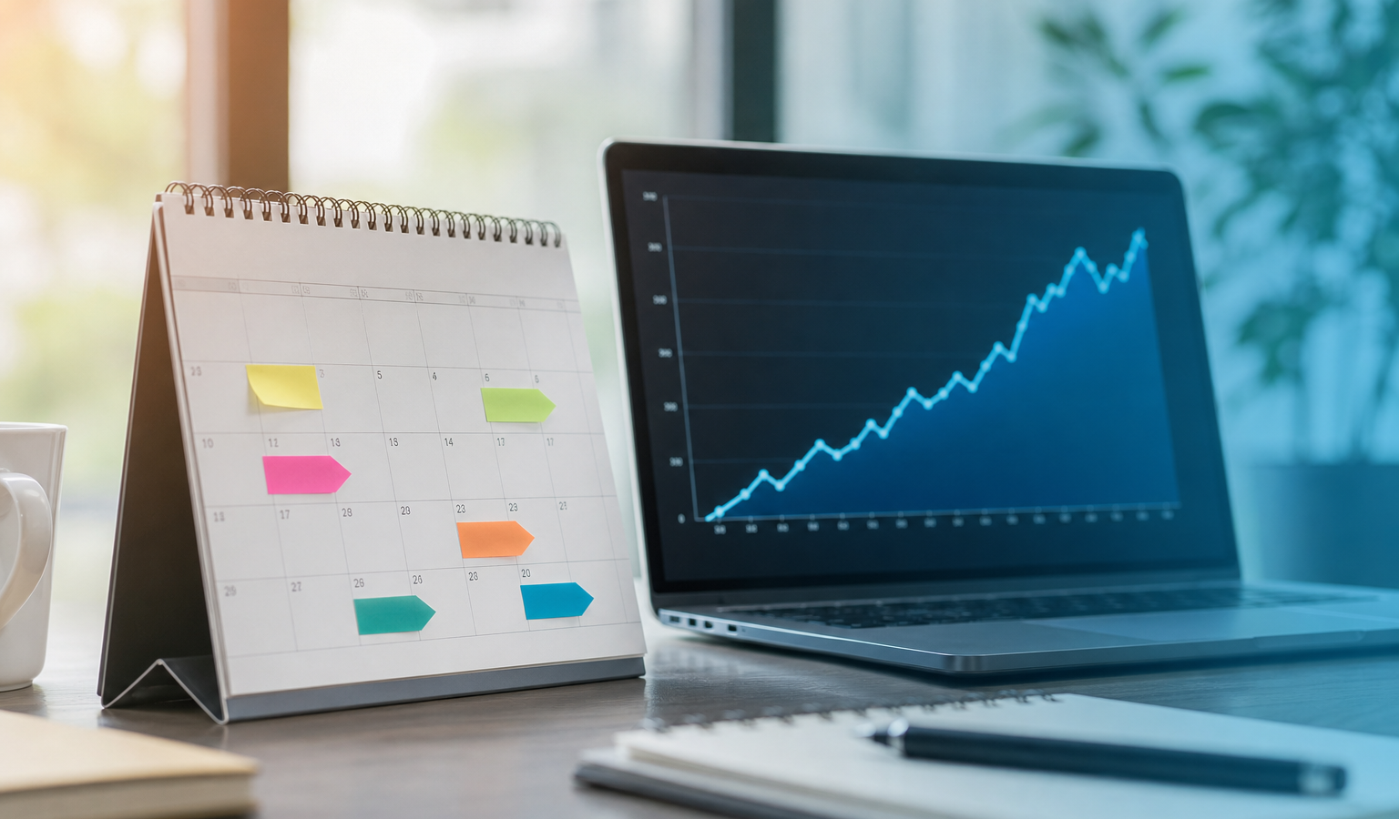 How long SEO takes to show results — calendar and ranking growth chart