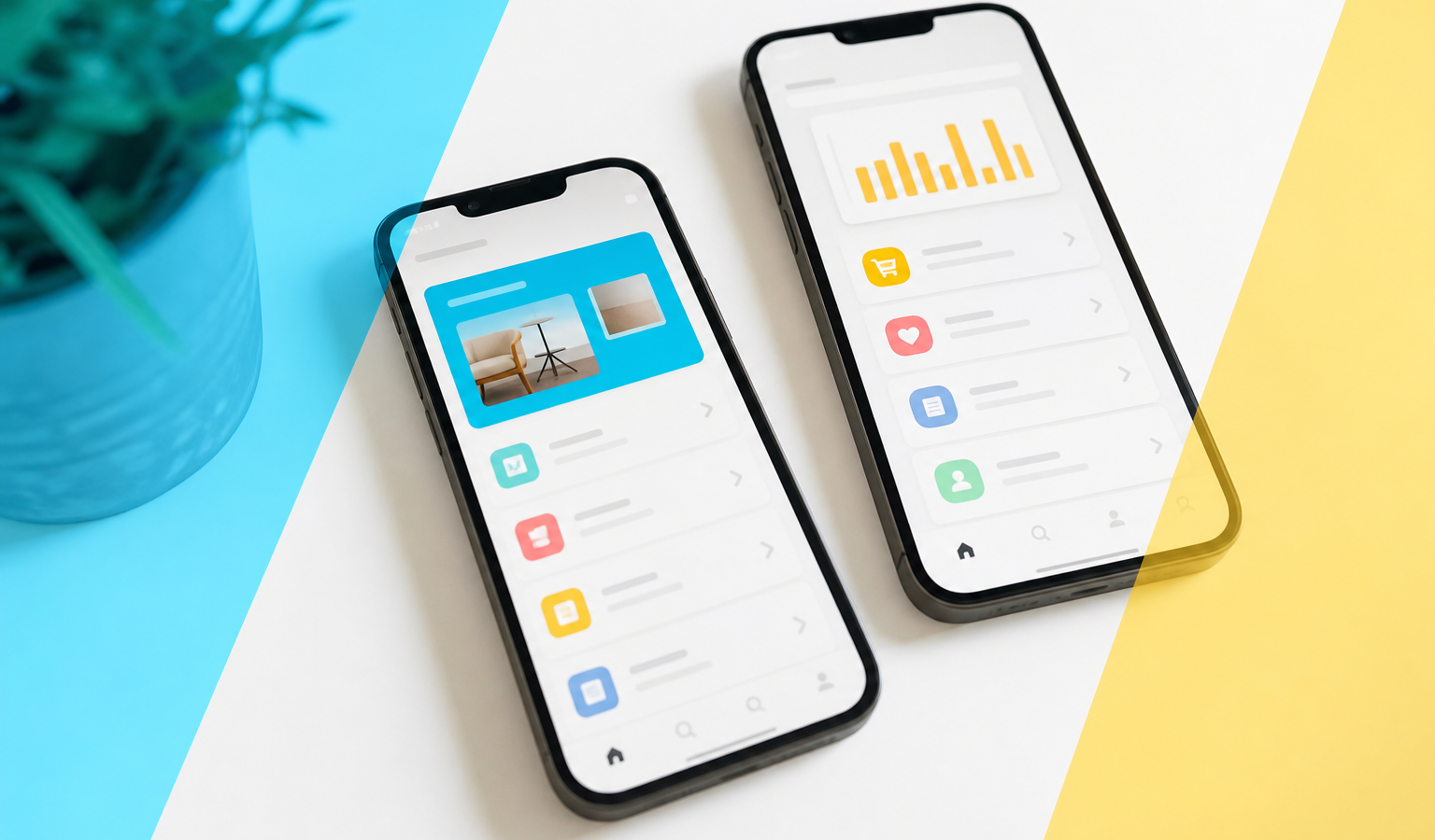 MVP mobile app development — smartphones showing lean app screens