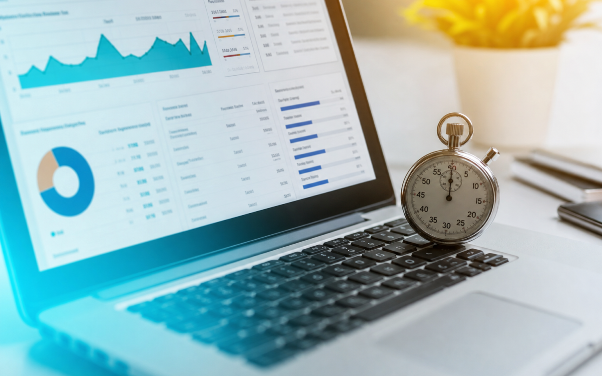 Page speed and Core Web Vitals performance analytics on a laptop
